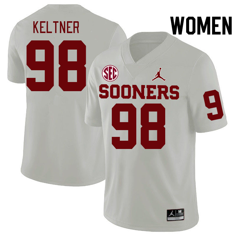Women #98 Tyler Keltner Oklahoma Sooners 2024 SEC Conference College Football Jerseys-White